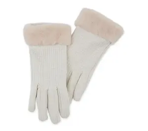 Hadley Wren Winter Waffle Faux Fur Texting Gloves