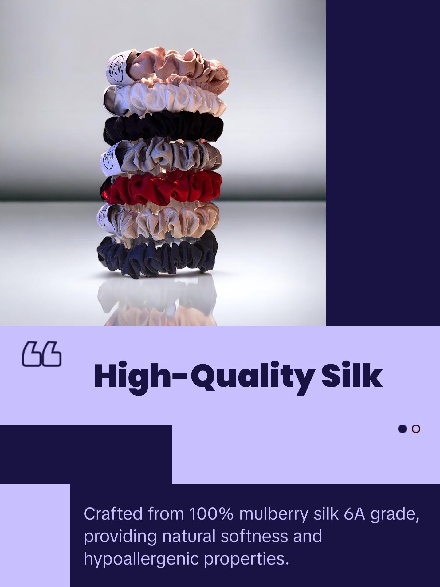 100% Pure Silk Hair Scrunchie- Skinny 1.5CM 100% Pure Silk Hair Scrunchie- Skinny 1.5CM