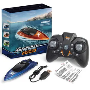 RC Boat for Kids 2.4GHz 8 km/h High Speed RC Boat Electric Racing Boat Waterproof 500mAh USB Rechargeable RC Boat Toy Ship Summer Water Toy Gift for Kids Adults