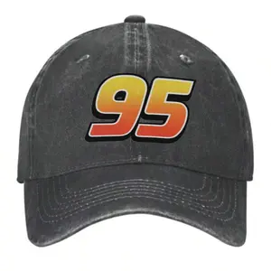 Baseball Cap Mcqueen 95 Unisex Vintage Washed Cap Adjustable Cotton Retro Dad Hats For Men Womem