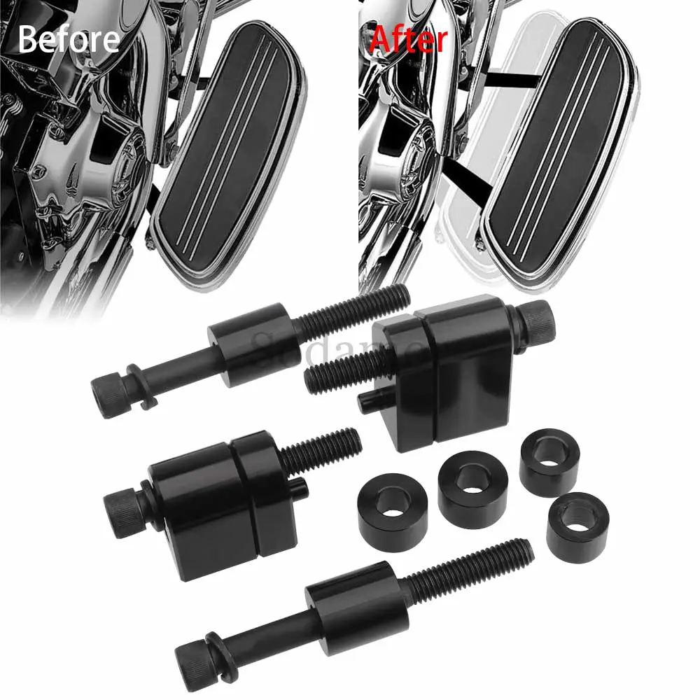 New Motorcycle Driver Front Floorboard Extension Spacer Kit Black For Harley Touring Road King Street Electra Glide 2009-2024