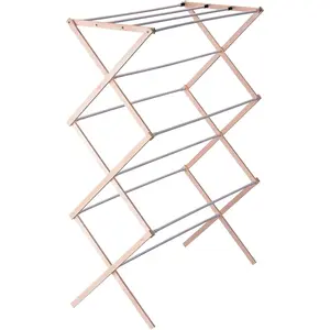 5001 Collapsible Folding Wooden Clothes Drying Rack For Laundry| Pre Assembled