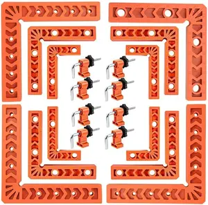 90 Degree Corner Clamp Clamping Square Set Positioning Squares Right Angle Clamps Woodworking Tools for Picture Frame Box Cabinets Drawers, Set of 12(3" 4" 6")