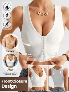 Women's Shapewear Tank Top, Abdomen Control Garment, Multi-Button Design, Wide Straps, Elastic Hem, Thin No-Pad, Smooth Fabric, Daily Wear, Outerwear, Innerwear
