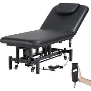 VEVOR Electric Massage Table Professional, 0-45 °   Adjustable, Electric Lift Massage Table with Headrest Backrest, Height Adjustable Tattoo Spa Table on Wheels, Medical Table Beauty Bed, 550LBS