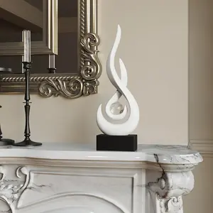 Abstract Flame Sculpture Resin Statue, Modern Art Home Decor, Home Ornaments, Dining Room Living Room Office Centerpiece, Desktop Decoration