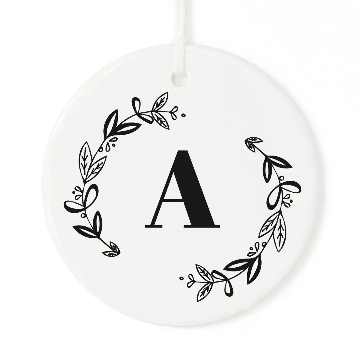 Personalized Monogram with Wreath Christmas Ornament