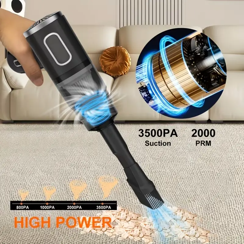 2026 Cordless Vacuum Cleaner - Portable Handheld, Storm Suction, USB-Charging Rechargeable, Lightweight High-Power Home Cleaning Tool for Home, Car Use