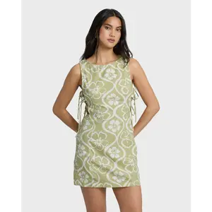 billabong Floral Trip Mini Dress - Cactus, Women's Casual Womenswear Dress