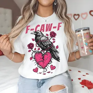 Women's Funny Anti-Valentine's Day Casual Style Tee, Retro Galentine's Day Shirt, Single-Themed Anti-Love Top
