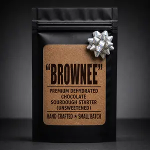BROWNEE - Chocolate Rapid Rise Sourdough Starter (Unsweetened) Dried for Baking Sourdough Bread - Established, Strong and Active, Dehydrated, Bake, Nata, Baking Powder Cookies Muffins Baked