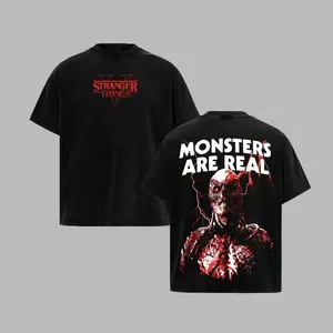 Monsters Are Real Stranger Things 5 Netflix series Vers Retro Unisex Acid Washed Hoodie,T-shirt, Movie  Clothes Cotton designer shirts Movie Shirt, graphic tees, men gifts, ,Graphic Streetwear T-shirt Crew Neck Graphic T-Shirt HXV HRH EV2