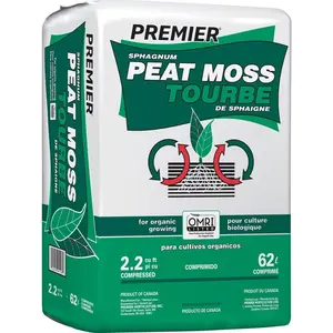 Premier Organic Peat Moss Soil Amendment, Sphagnum, 2.2 Cu Ft Compressed Bale