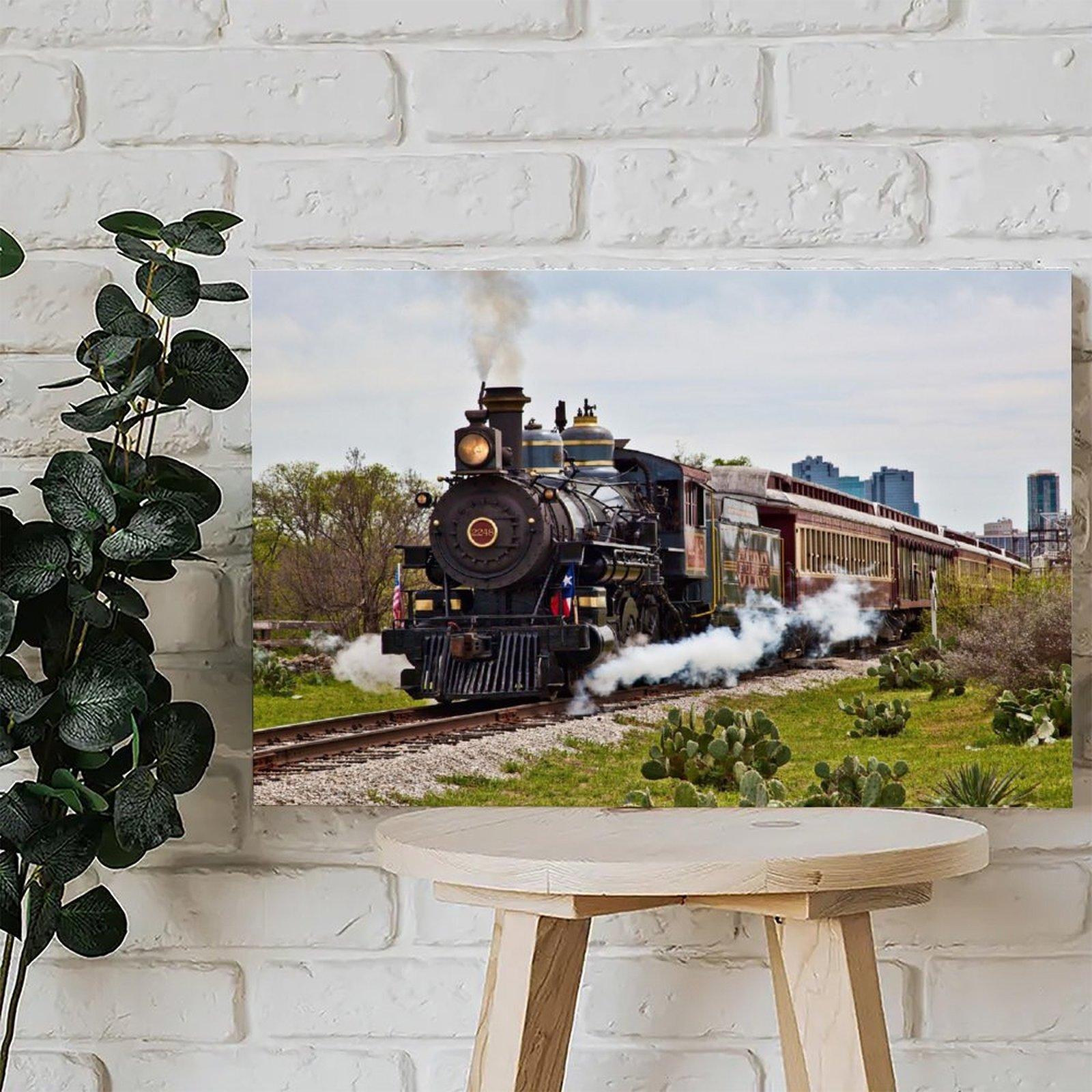 Old Vintage Steam Train Poster Decorative Painting Canvas Wall Art Picture Print Modern Family Bedroom Decor
