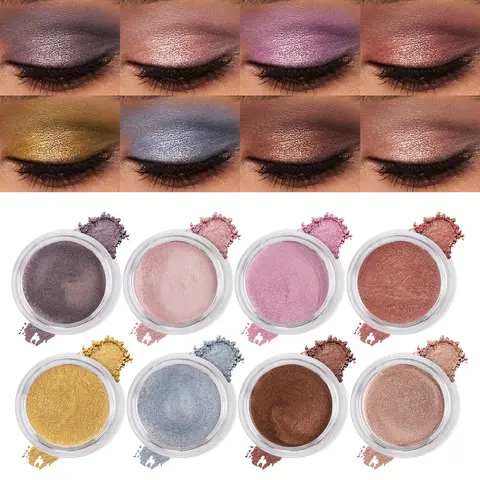 Premium Shimmer Mousse Eyeshadow - 8g Creamy Gold Metallic Super Glow Makeup, Smooth Blendable Jelly Texture, 1-Swipe Easy Apply, 8 Shades for Soft Glam & Party Looks, Long-Lasting Wear, Premium Shimmer Eyeshadow