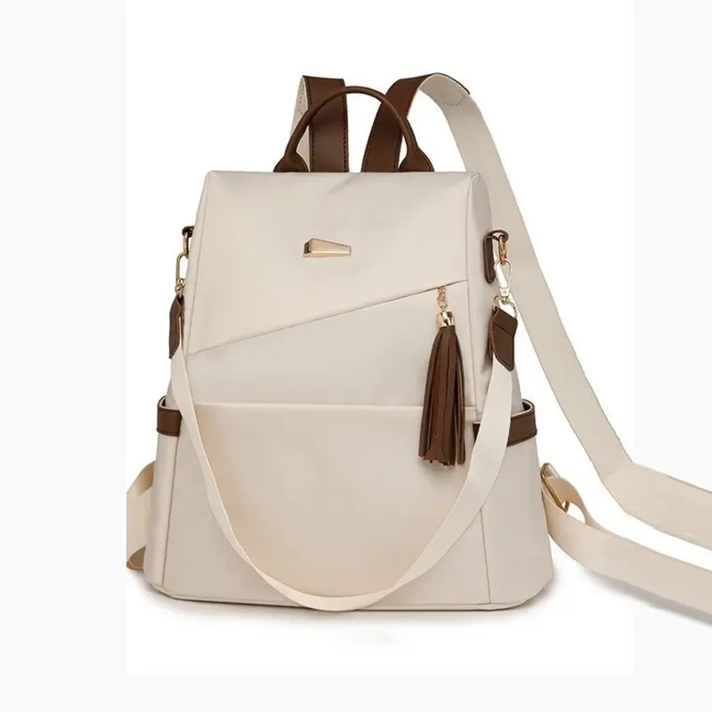 Women Convertible Backpack Purse - Waterproof Oxford Nylon Tassel Shoulder Bag, Lightweight Anti-theft Travel Daypack Fits 12" Laptop A4