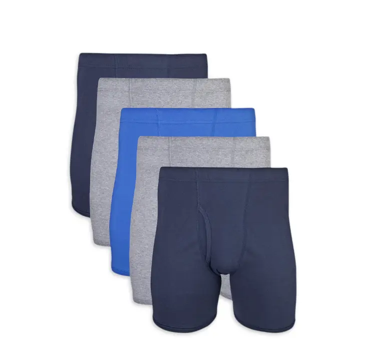 Gildan Adult Men's Boxer Briefs With Covered Waistband, 5-Pack, 6" Inseam, Sizes 2XL