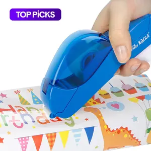 Handheld Tape Dispenser with 2 Rolls, Single-Hand Operation, Safe and Reliable, Ideal for Easter, Mother's Day, Christmas Crafts and Gifts, Tape Roller