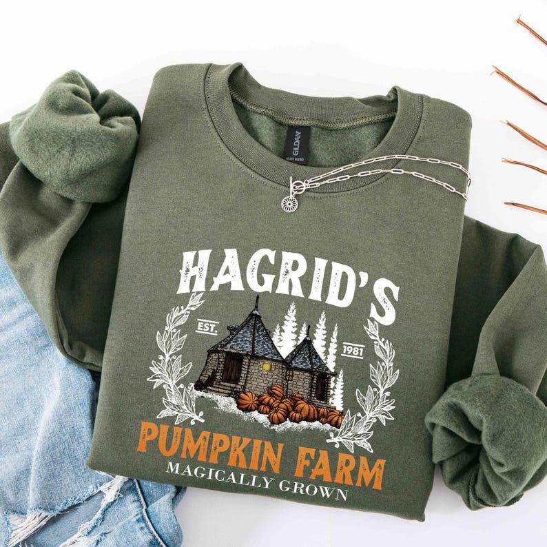 Hagrid's Pumpkin Patch Sweatshirt, Fall Sweatshirt, Hagdrid's Pumpkin Farm Shirt, Halloween Tee, Spooky Season, Pumpkin Thanksgiving Sweater