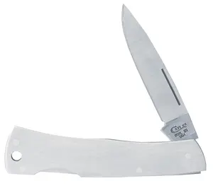 Case Brushed Stainless Steel Executive Lockback Pocket Knife with Lanyard Hole - Model 004