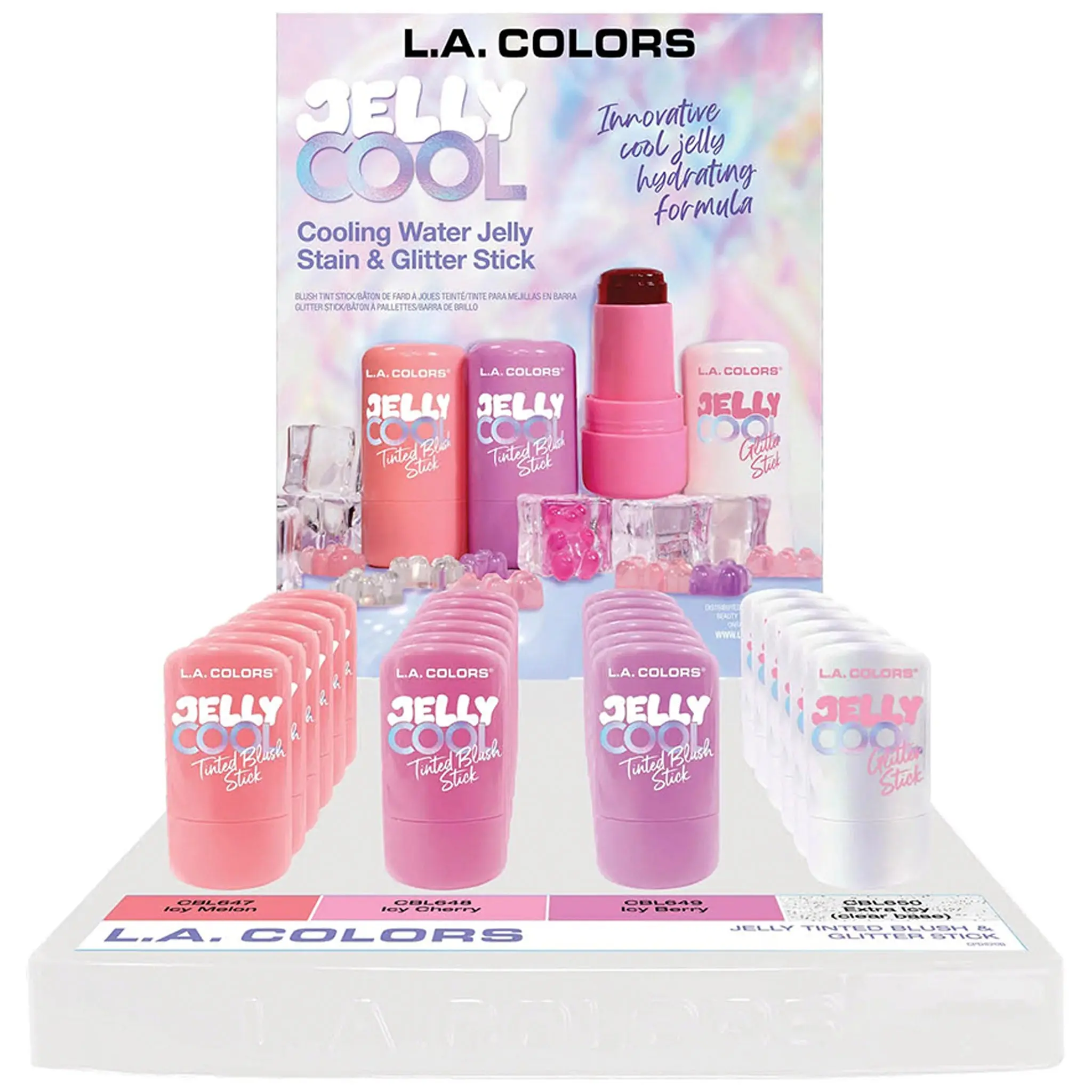 L.A. Colors Jelly Cool - Wholesale Display 24 Units (CPD820)