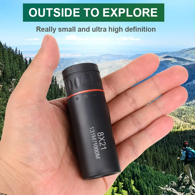 Outdoor Monocular Telescopes, Compact Handheld 10x HD BAK4 Prism Lens, Waterproof Design with Phone Clip for Sporting Events, Hiking