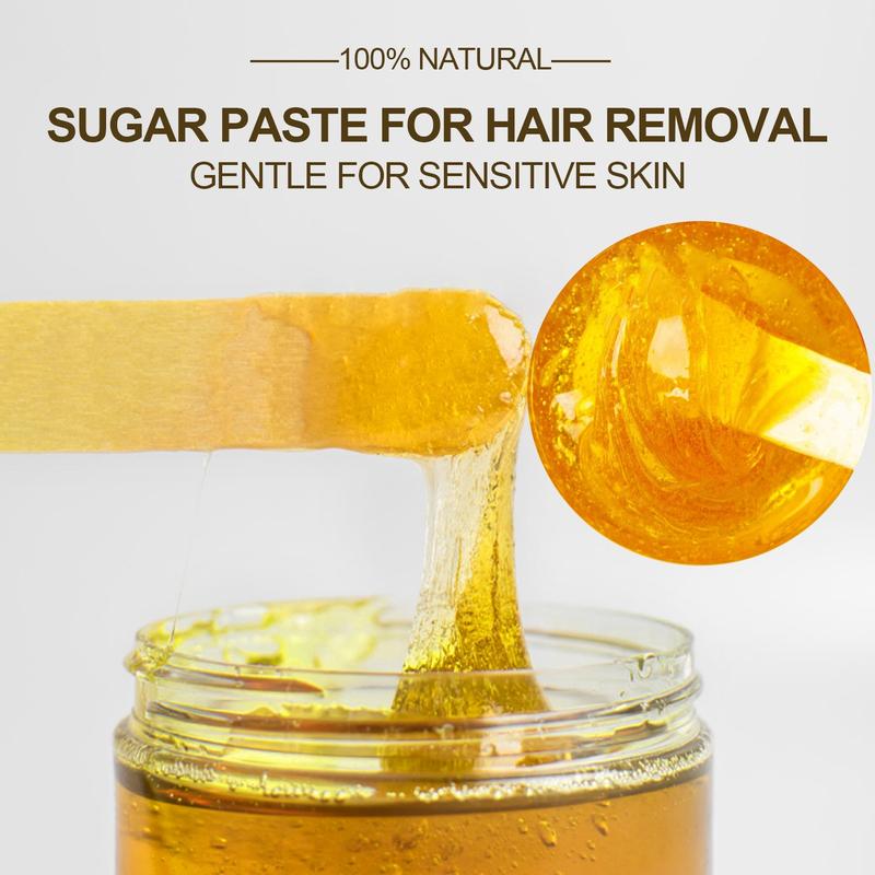 Sugar Waxing Kit, Clean & Easy Charcoal Honey Hair Removal Wax for Personal at Home & Professional at Salon Use, All Skin Types Wax Kit For Women Bikini Face Arms & Legs, Gentle Sugaring Kit - 10.6 oz, 0.66lbs, 300g/Can