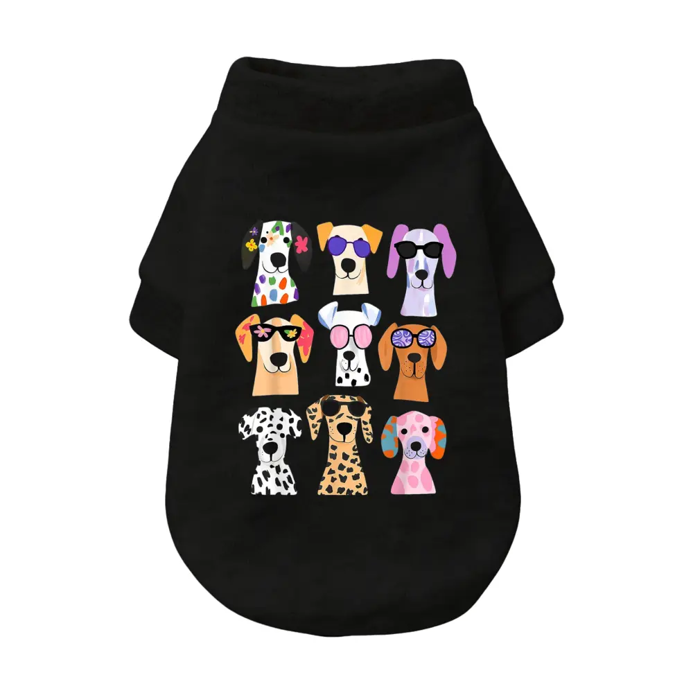 Doggy Fashionable Hoodie with Colorful Dog Designs for Pets