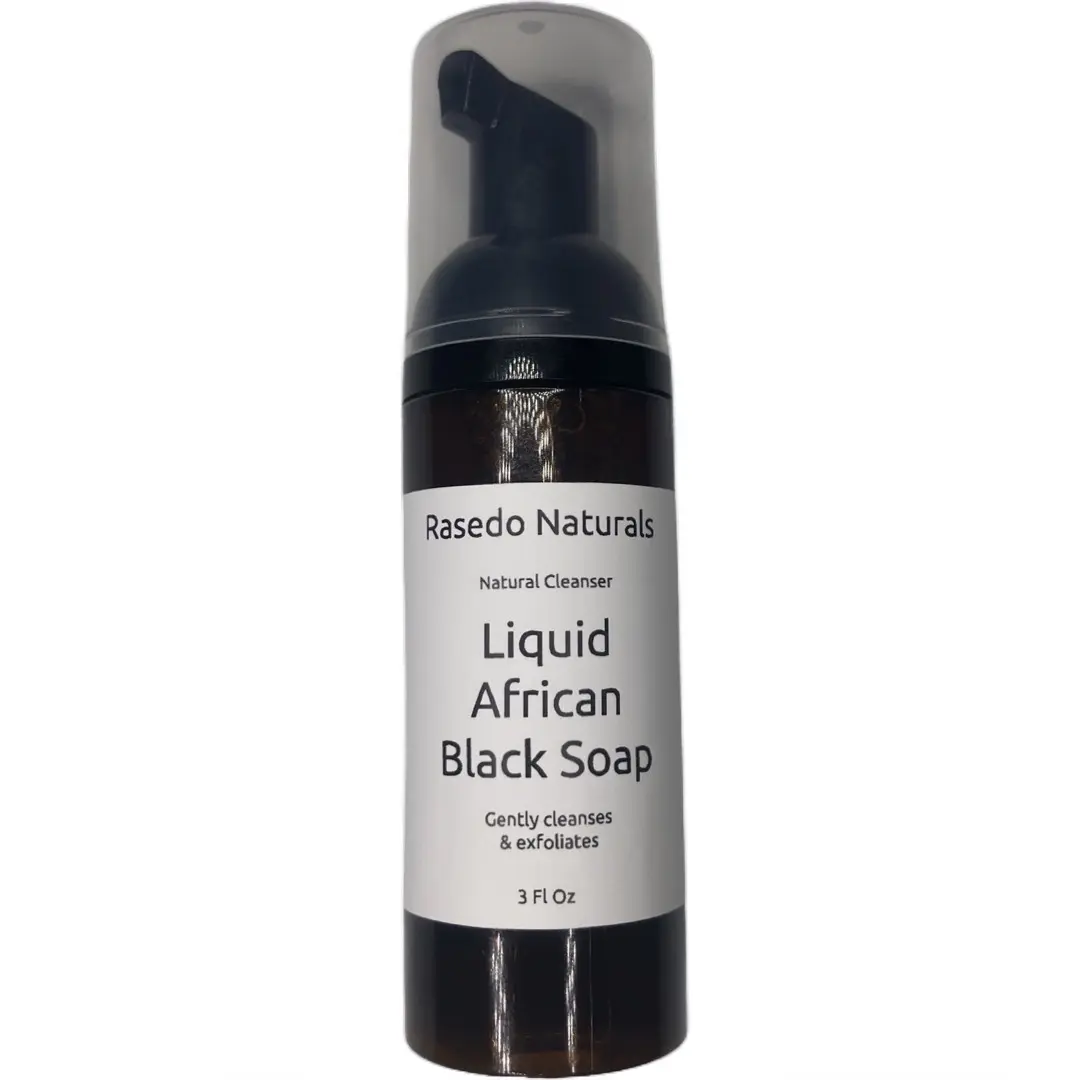 Liquid African black soap.  Gentle & Mild Exfoliant facial cleanser and makeup remover for Facial Skincare