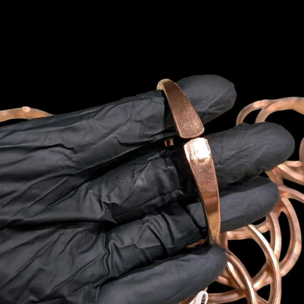 Fancy Solid Copper Adjustable Bangle - Elegant Design for Stylish Wearers (One Bangle)