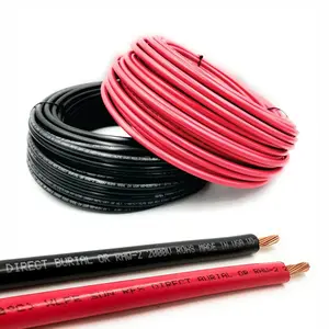 10 Gauge Solar Panel Professional Wire -  - 2x30 Ft Copper PV Wire UV Resistant  for Boat Marine Automotive RV Solar Panel Outdoor - Red&Black