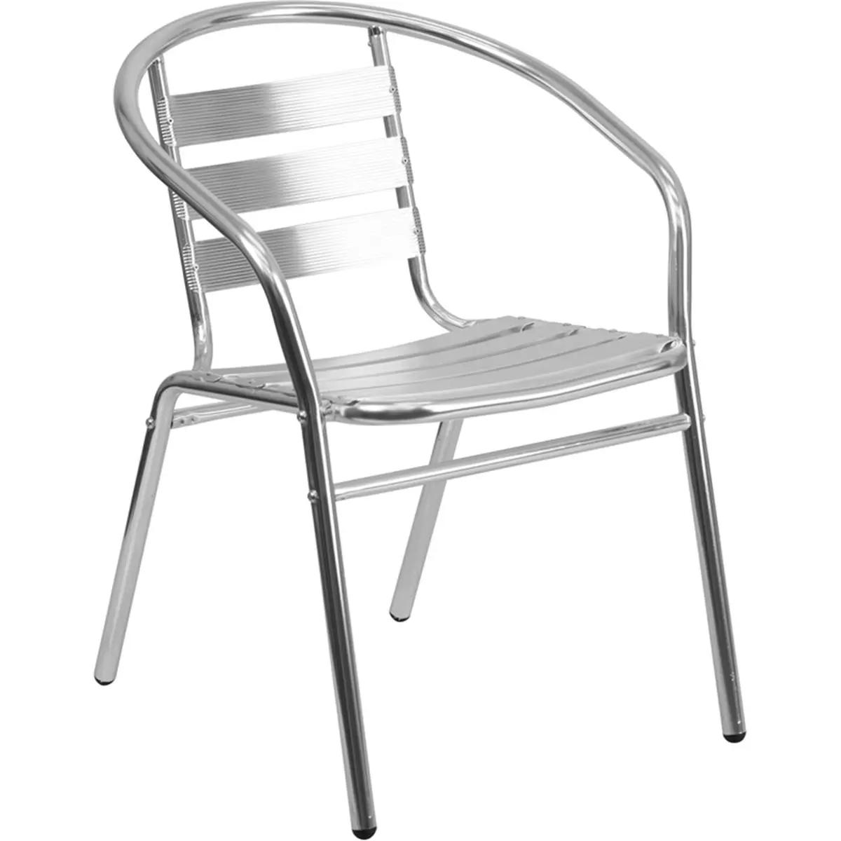 212 MAIN Curve Lightweight Aluminum Slat Back Outdoor Stackable Cafe Chairs (Model TLH-017B-GG)
