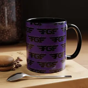 Funky Purple Accent Coffee Mug - Unique Gift for Coffee Lovers, Stylish Home Decor, Office Essential, Birthday Present, Empowering Vibes