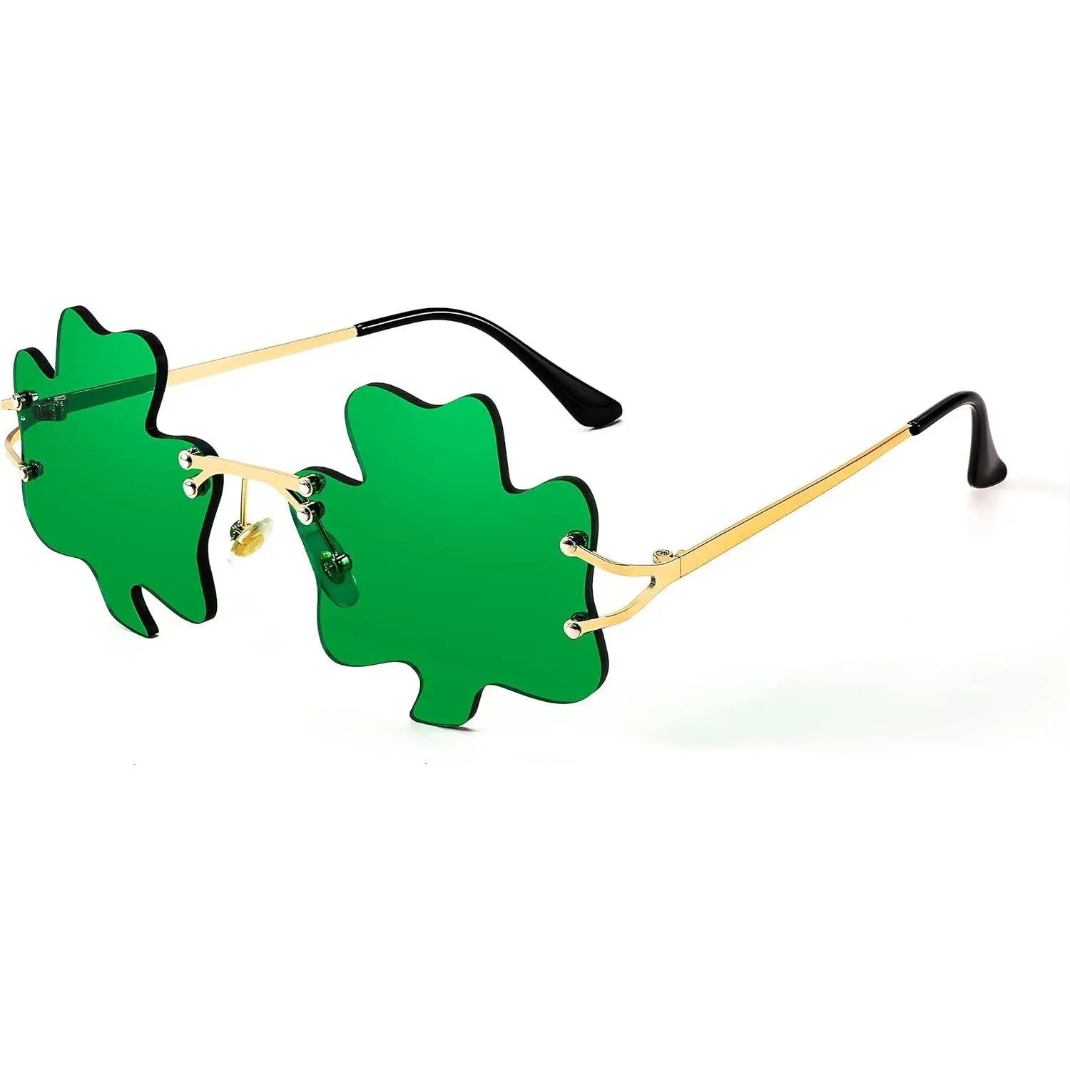 FEISEDY B2369 St. Patrick's Day Irish Shamrock Sunglasses - Lightweight, Comfortable Party Accessory for Women Men, Lucky Green Leprechaun Costume Eyewear with Multiple Packs, Fashion Accessories