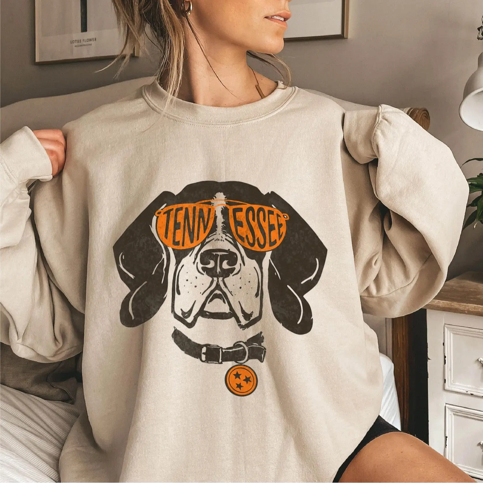 Tennessee Men Women Sweatshirt, TN Dog State Flag, Tennessee Lover Outfit Sweatshirt