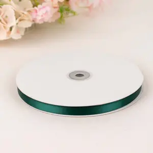 100 Yards 3/8" Hunter Emerald Green Single Face Decorative Satin Ribbon