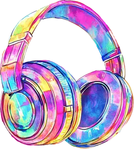 DTF Transfer – Watercolor Headphones Multi Sizes (RT-AC001)
