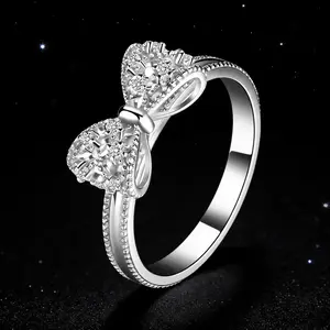 Promise ring set with cubic zirconia, suitable as a gift for girls or couples, perfect for daily wear, Mother’s Day.