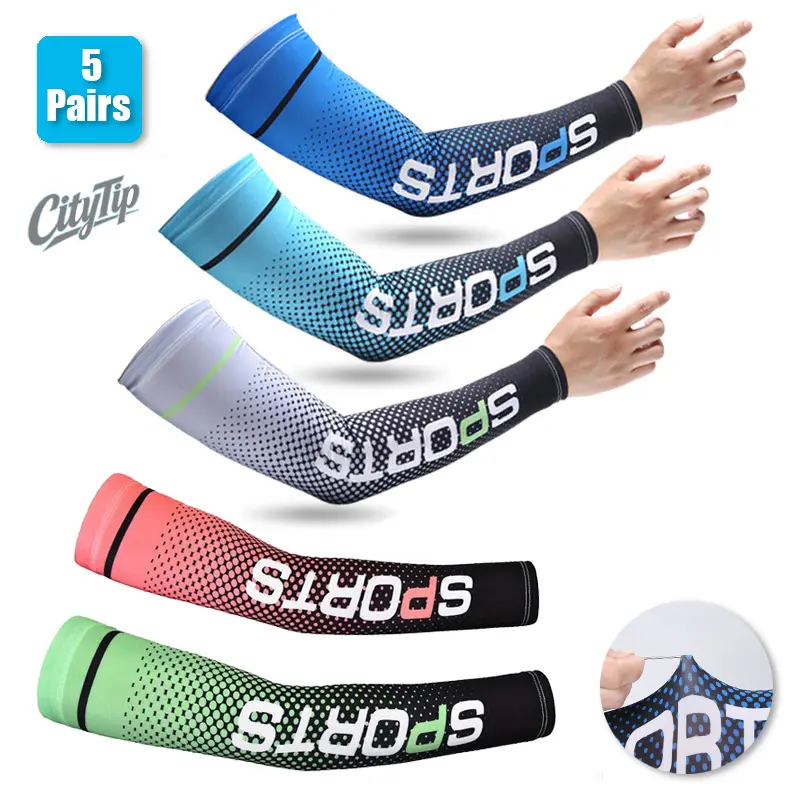 5 Pairs of UV-Blocking Arm Sleeves for Summer Heat，Stay Cool and Protected
