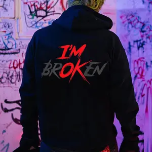 Im Ok Broken I'm Broken I'm Ok Invisible Illness Hoodie, Top Menswear, Cotton Graphic Tee Shirt Casual Streetwear, Gift For Him, Trending Tshirt, Swea Sweatshirt, Hoodie, Comfort Colors