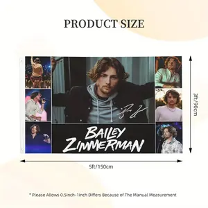 Bailey Zimmerman Music Flag - 3x5ft Polyester Outdoor Banner, Sturdy Wall Hanging Decor with Vibrant Collage Print for Home, Garden, Yard, and Party  Without Metal Rings Tapestry