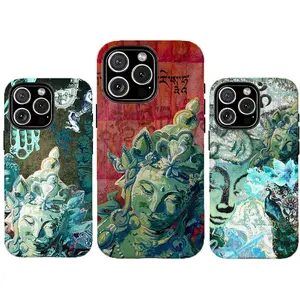 Mysterious Buddha Image Printed Phone Case, Colorful Art Phone Cover,Compatible  for iPhone 16 15 14 13 12 11 17 Pro Max for Samsung S21 S22 S23 S24 S25 S26 Phone Case,Durable Dual-Layer Design Phone Cover,Gift for Him and Her