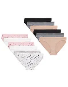 Hanes Girls’ Underwear Bikini, 12-Pack, Cotton Stretch Assorted