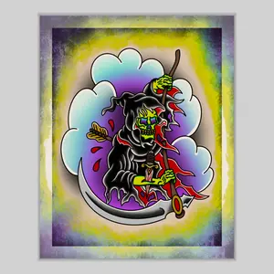 8x10 Vibrant Art Print - High Quality Gloss Paper - Wall Decor - Cloudy War Reaper - Artistic Photo