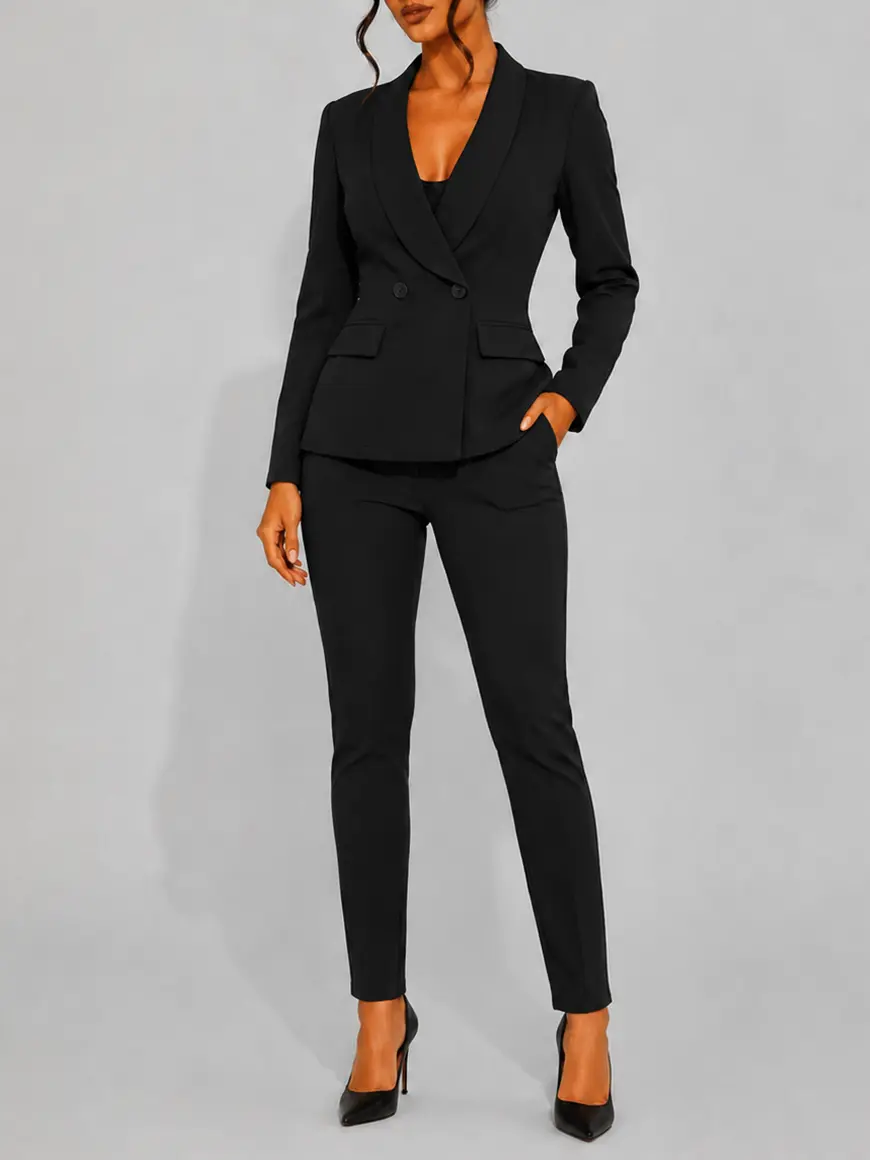 Acelyn Women’2 Piece Pant Suits Business Suit Sets Casual 2 Piece Outfit Long Sleeve,Open Front Blazer Jackets,Pencil Pant Suits,Ideal For Work Office,Fall Outfits