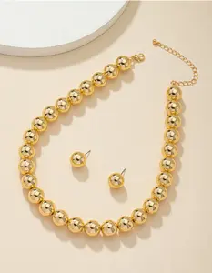 Minimalist Beaded Necklace & Stud Earrings