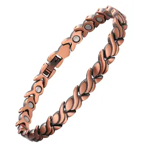 Copper Bracelets for Women, Pure Copper Magnetic Bracelets with Strength Magnets, Adjustable Jewelry Gift with Sizing Tool