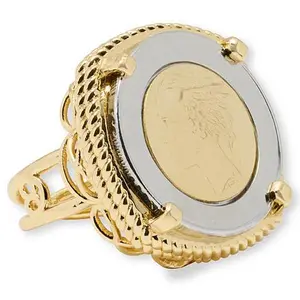 Bellezza Genuine 500 Lira Coin Gold-Tone Ring