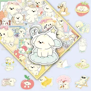 52 Sheets of Spring Puppy Cartoon Cute Little Animal Personality Fresh Decoration DIY Phone Case Water Cup Stickers