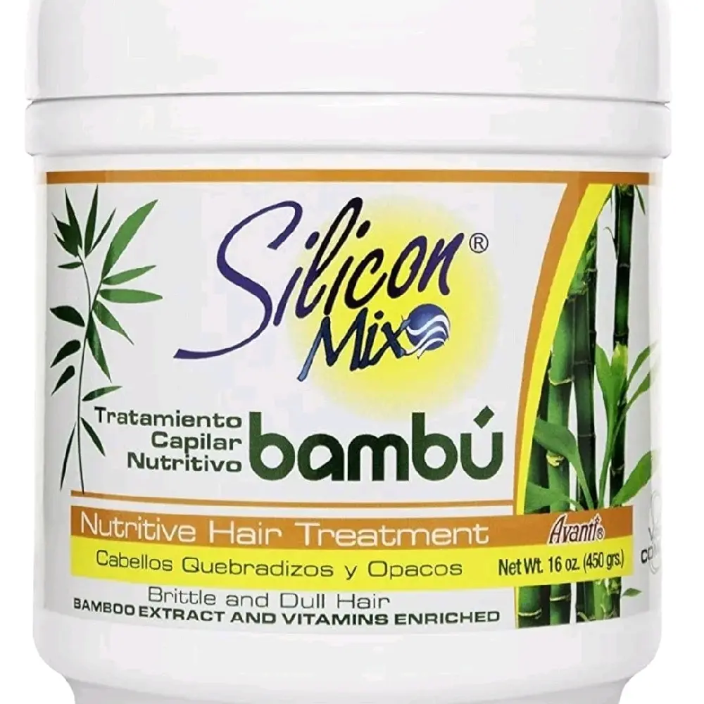 Silicon Mix Bambu Nutritive Hair Treatment 16oz with Bamboo Extract, Vitamins E, C & F, Carthamus Oil & Almond Oil for Brittle & Dull Hair